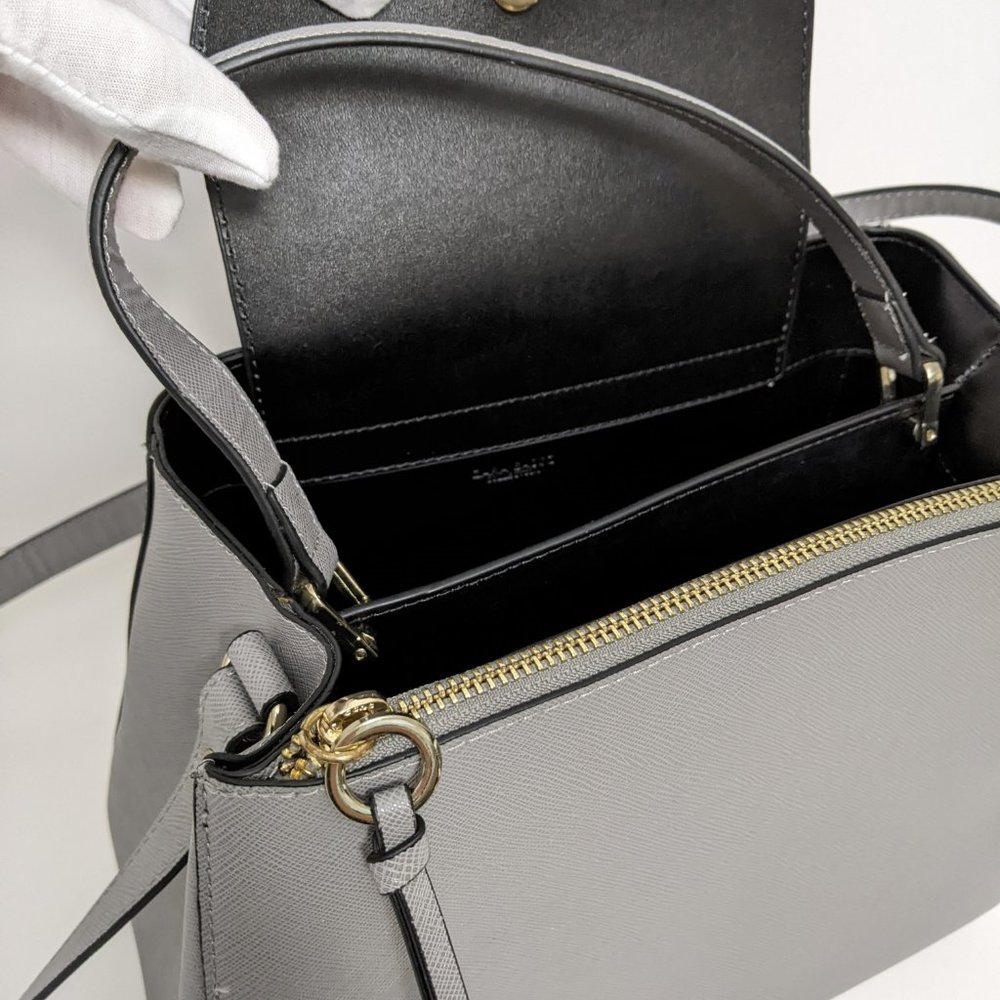 Zara Basic Collection Gray Handbag Crossbody Adju… - image 6